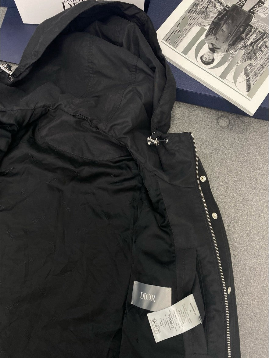 디올 형광 레터링 로고 후드 집업 자켓