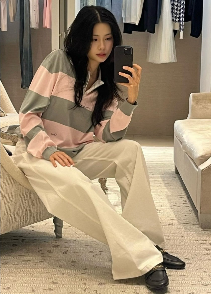 디올 여성 니트 카라 긴팔티