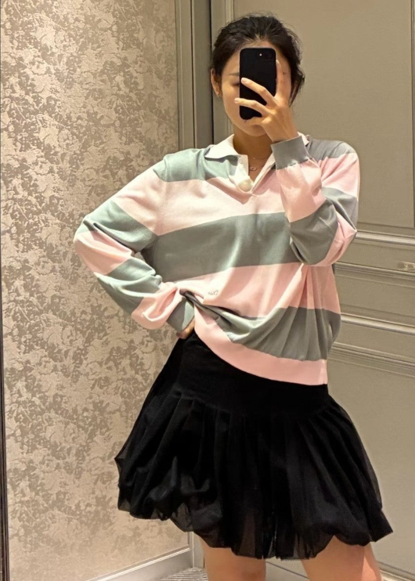 디올 여성 니트 카라 긴팔티