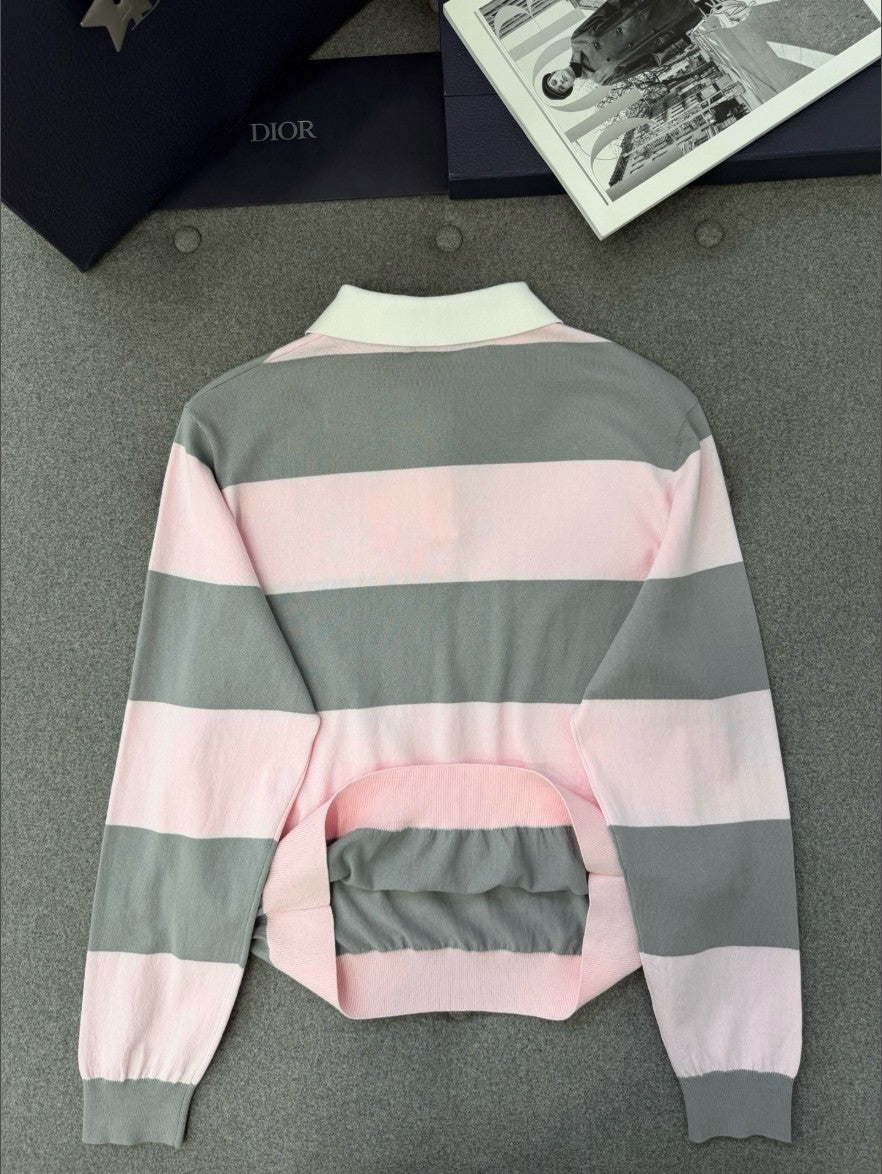 디올 여성 니트 카라 긴팔티