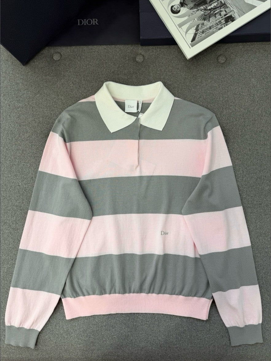 디올 여성 니트 카라 긴팔티