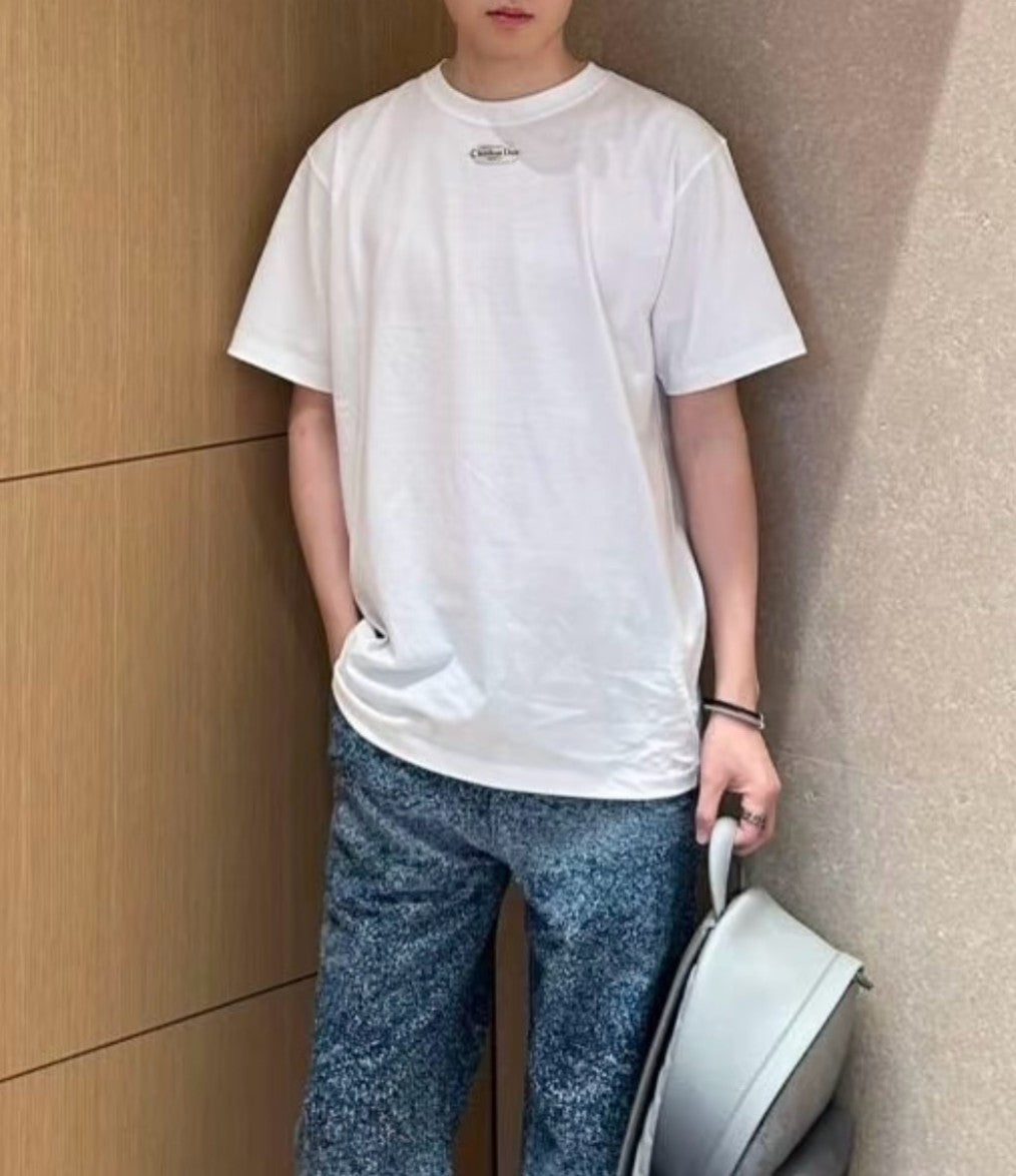 디올 가슴 레터링 로고 반팔티