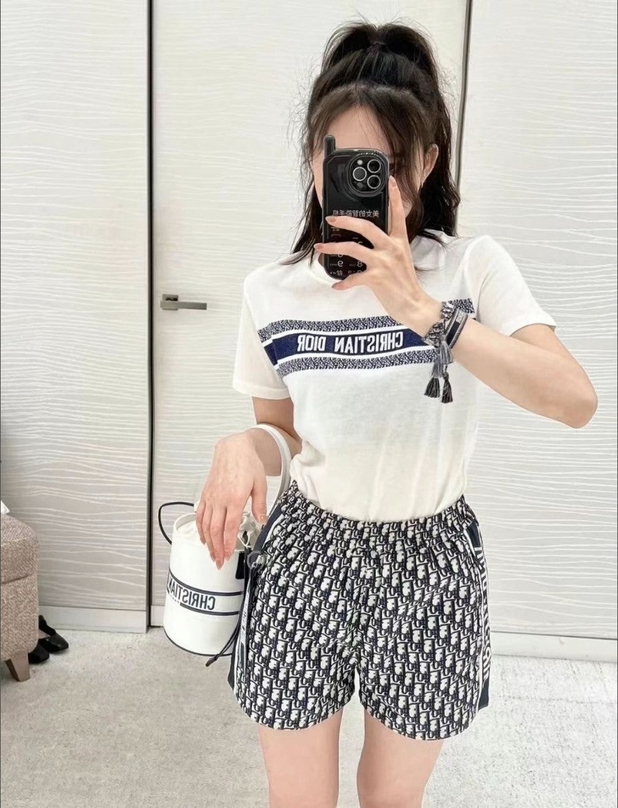 디올 여성 레터링 로고 반팔티