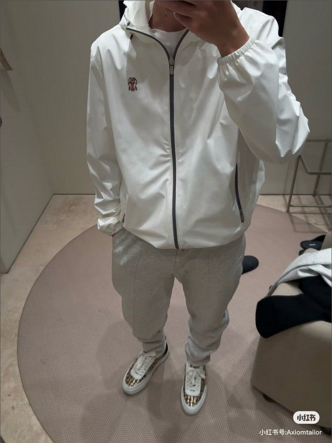 브루넬로 쿠치넬리 후드 집업 자켓