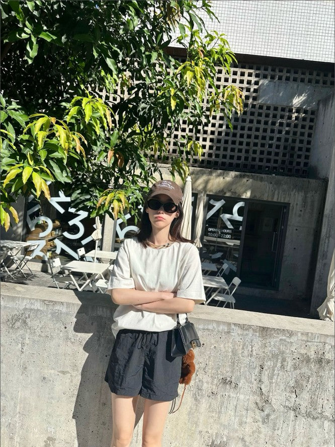 버버리 넥 체크 반팔티