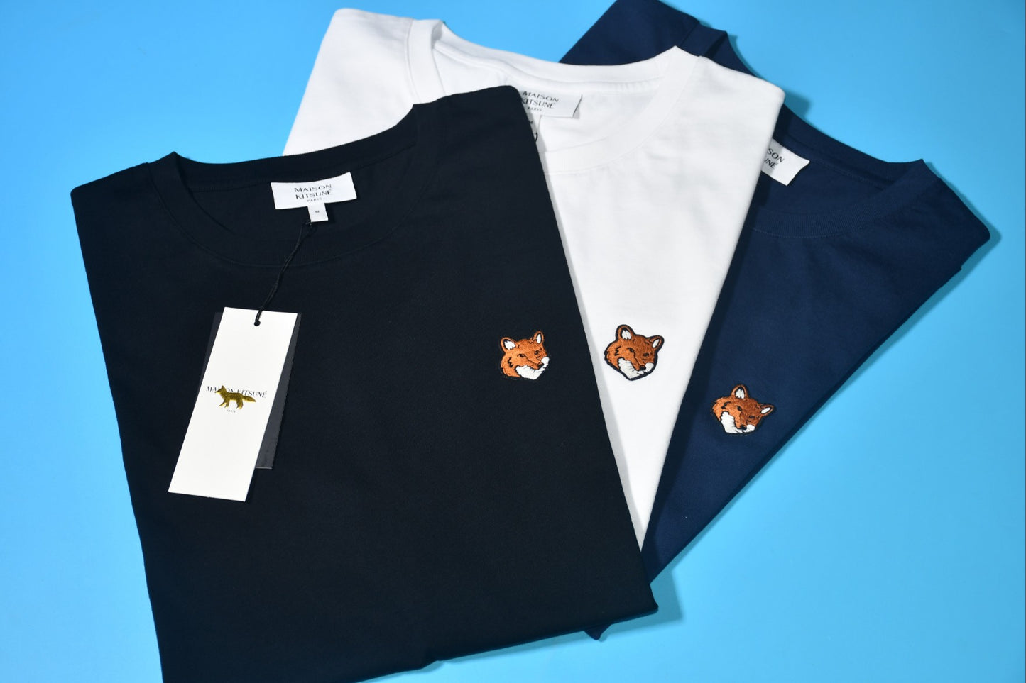 메종키츠네 싱글 헤드 로고 반팔티