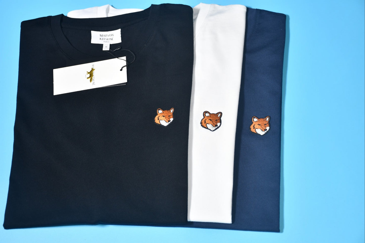 메종키츠네 싱글 헤드 로고 반팔티